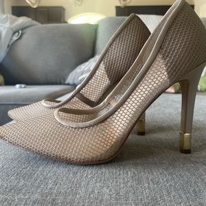 Guess Babbitt Mesh Sheer Nude Heels